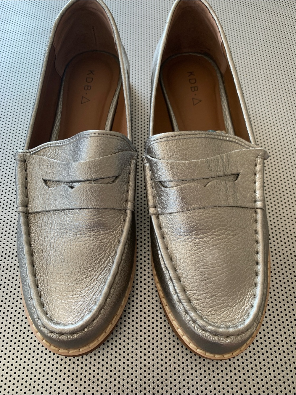 Kelsi Dagger Silver Penny Loafers